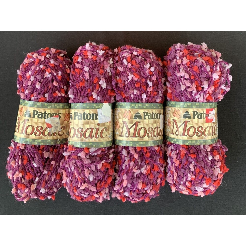 Patons Mosaic Marble Acrylic Nylon Yarn Lot of 4 Skeins Bulky